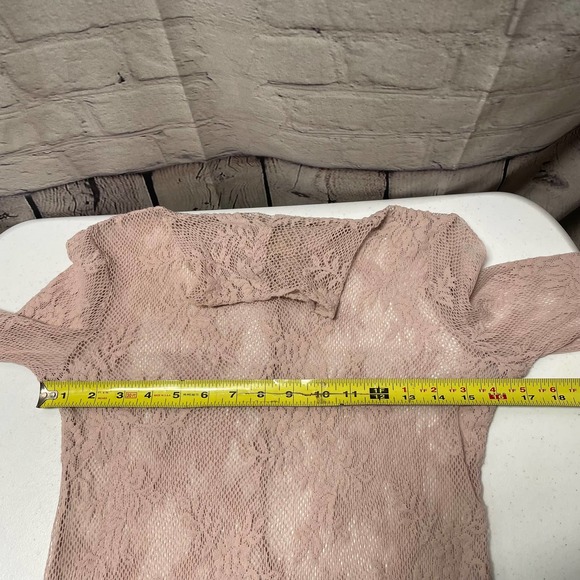 Free People Pink Lace Long Sleeve Top - Picture 8 of 10